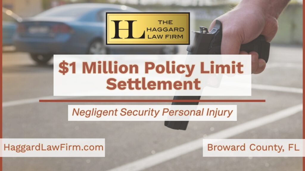 The Haggard Law Firm, led by attorneys Kimberly Wald and Michael Haggard, has secured a $1 million policy limit settlement in a personal injury negligent security case. This marks the second successful negligent security case litigated by the firm against the same defendant. 