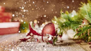 A broken ornament that fell to the ground.