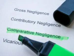The word 'Comparative Negligence' highlighted green. 